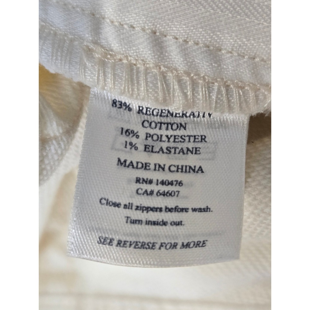 Faherty Harbor Wide Leg Pants Womens 30 Egret High Rise Double Button Stretch - Picture 10 of 13